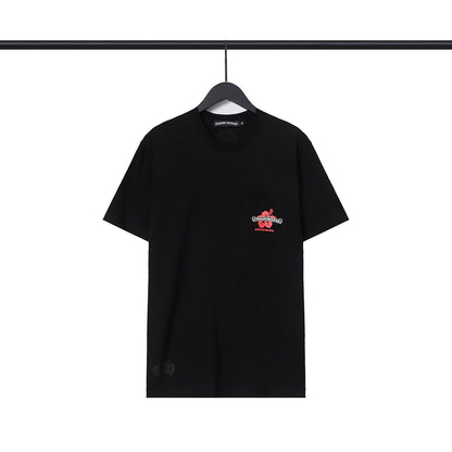 CHH Chrome Heart T Shirts CH Flower Sanskrit Casual Short Sleeve T-Shirt Loose