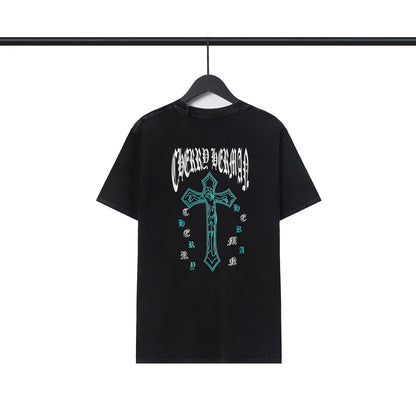 CHH Chrome Heart T Shirts Crowe Ghost Horseshoe Cross Sanskrit Short Sleeve