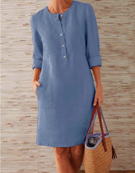 Beth Dutton Wardrobe Summer round Neck Breathable Long Sleeve Dress