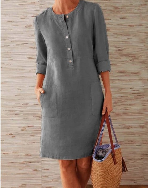 Beth Dutton Wardrobe Summer round Neck Breathable Long Sleeve Dress