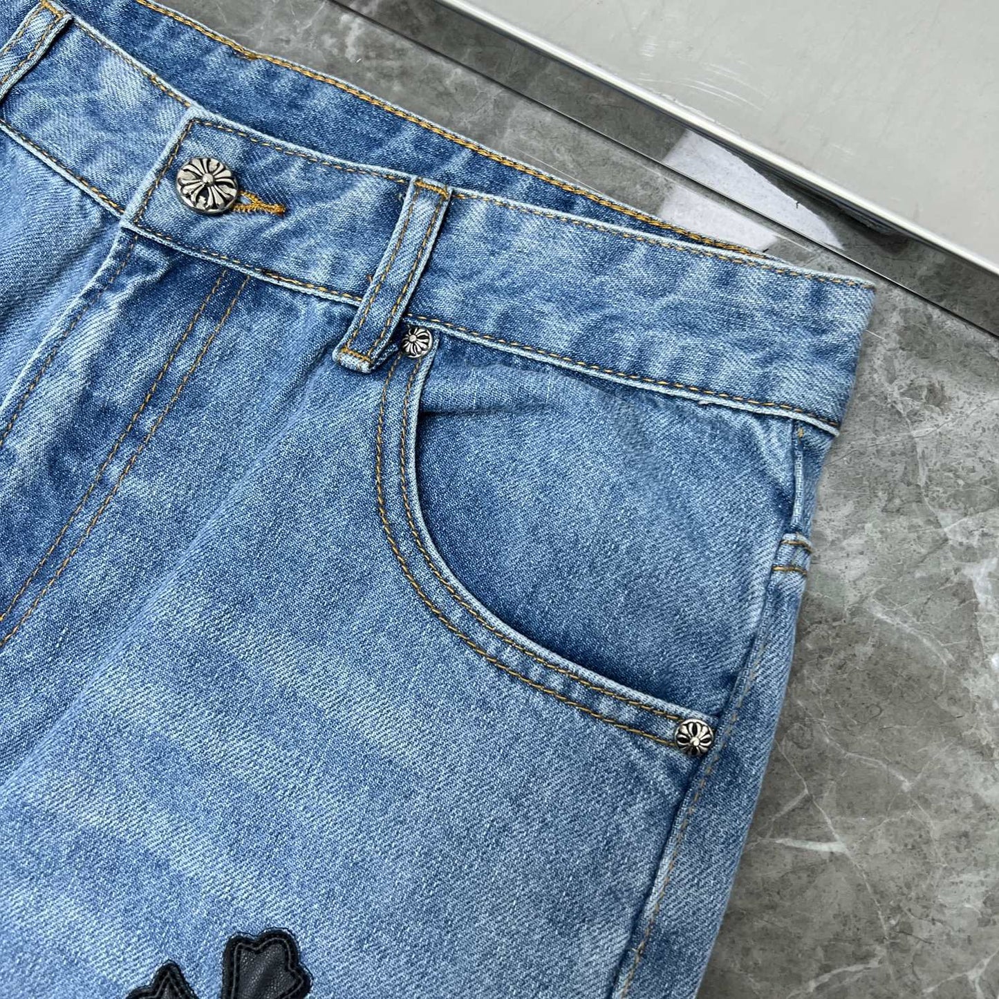 CHH Chrome Hearts Jeans Unisex Casual Loose Jeans