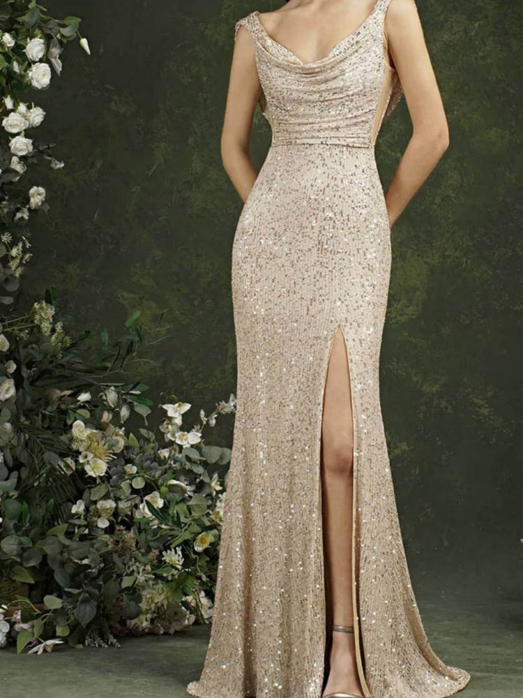 Corset Dress Sexy Sleeveless Split Bridesmaid Dress Evening Gown