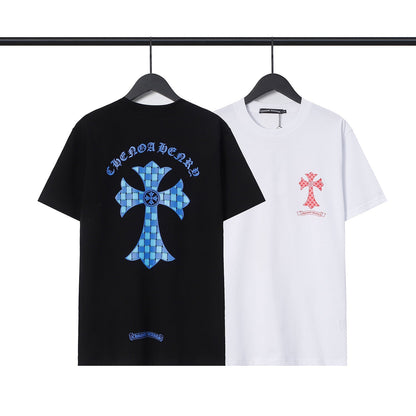 CHH Chrome Heart T Shirts Sanskrit Color Printing Loose Cotton Casual Crew Neck Short Sleeve T-Shirt