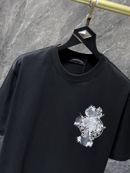 Chh Chrome Hearts T Shirts Summer three-dimensional Sanskrit embroidered alphabet casual short-sleeved T-shirt