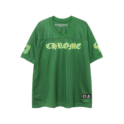 CHH Chrome Heart T Shirts Croix Cross Color Leather Printed Short Sleeve T-Shirt