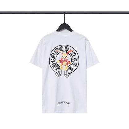 CHH Chrome Heart T Shirts Croix Cross Leather Printed Short Sleeve T-Shirt