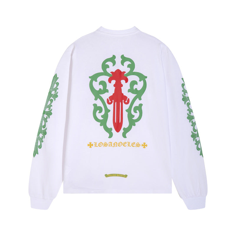 Chh Chrome Heart Long Sleeve Shirt Unisex Fashion Loose Long Sleeve Shirt