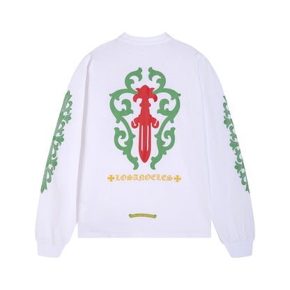 Chh Chrome Heart Long Sleeve Shirt Unisex Fashion Loose Long Sleeve Shirt