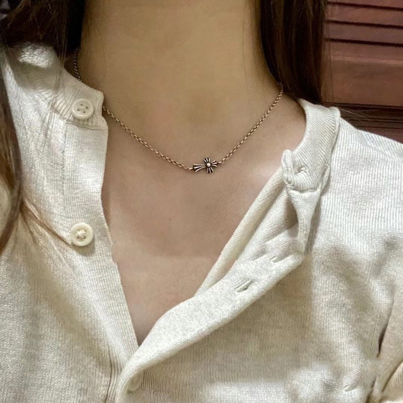 Chrome Hearts Necklace Vintage Cross Collarbone Chain