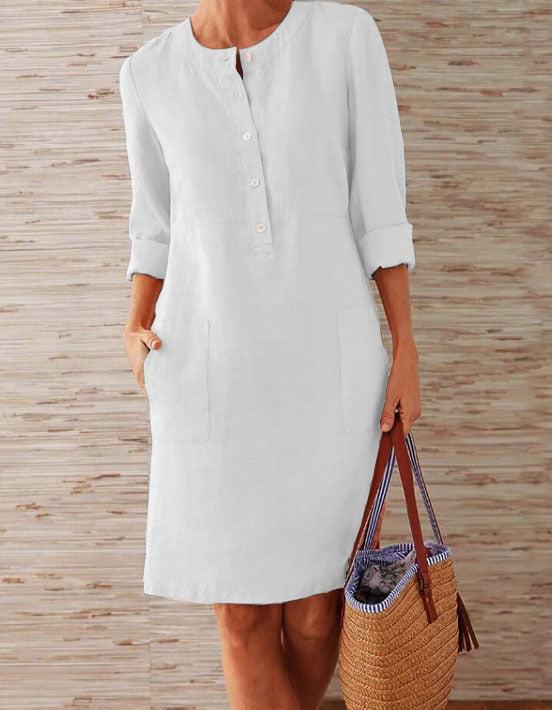 Beth Dutton Wardrobe Summer round Neck Breathable Long Sleeve Dress