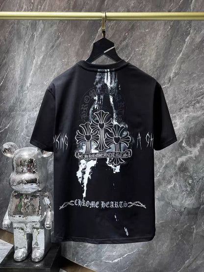 CHH Chrome Heart T Shirts Sanskrit Half Sleeve Crew Neck Short Sleeve Casual