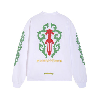 CHH Chrome Heart T Shirts Rose Cross Vine Sword Long Sleeve