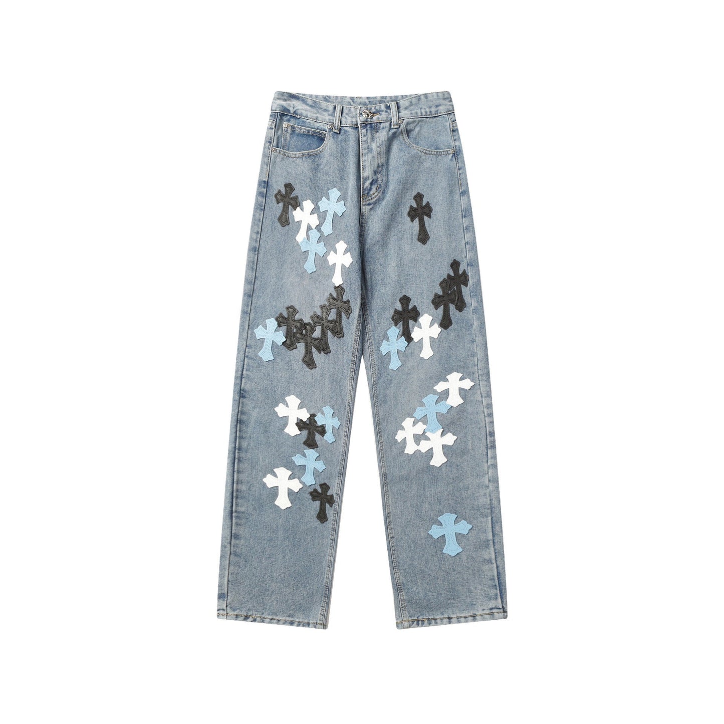 CHH Chrome Hearts Jeans Unisex Casual Loose Jeans