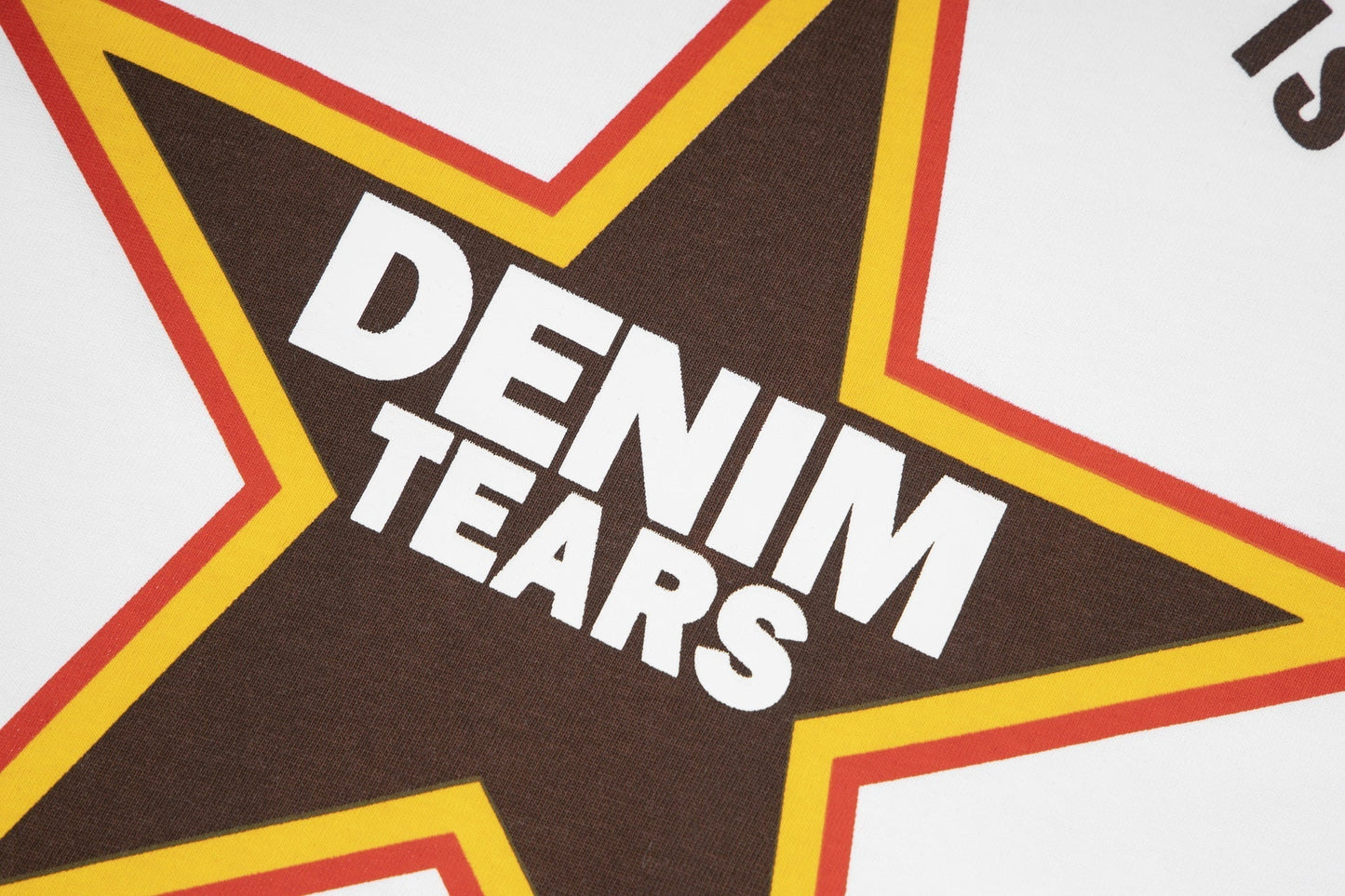 Denim Tears T Shirts D.T Kapok Five-Pointed Star Letter Print Short-Sleeve T-shirt