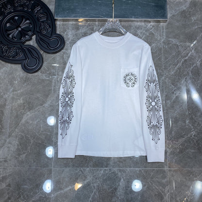 Chh Chrome Heart Long Sleeve Shirt Unisex Fashion Loose Long Sleeve Shirt