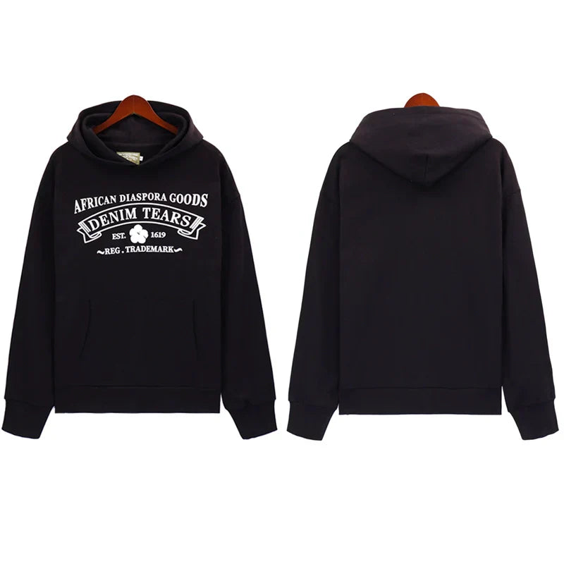 Denim Tears Outfit:Hoodie/Sweatpants (Separate Purchase Options) Casual Hooded Sweatshirt Sweatpants