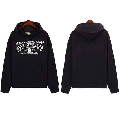 Denim Tears Outfit:Hoodie/Sweatpants (Separate Purchase Options) Casual Hooded Sweatshirt Sweatpants