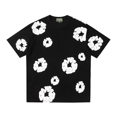 Denim Tears Outfit:T Shirt/Shorts (Separate Purchase Options) Puff Print Short Sleeve T-shirt Loose Couple Shorts Suit