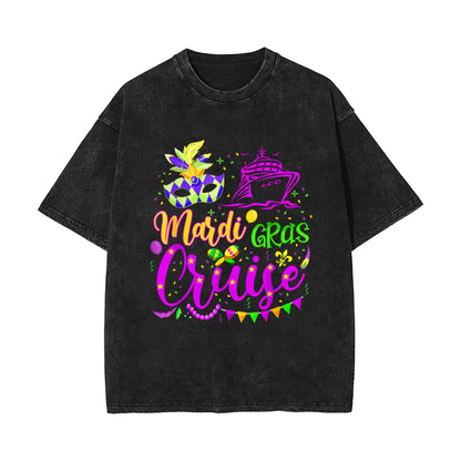 Carnival, washed old retro short-sleeved T-shirt top