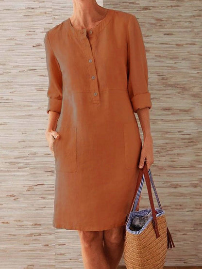 Beth Dutton Wardrobe Summer round Neck Breathable Long Sleeve Dress