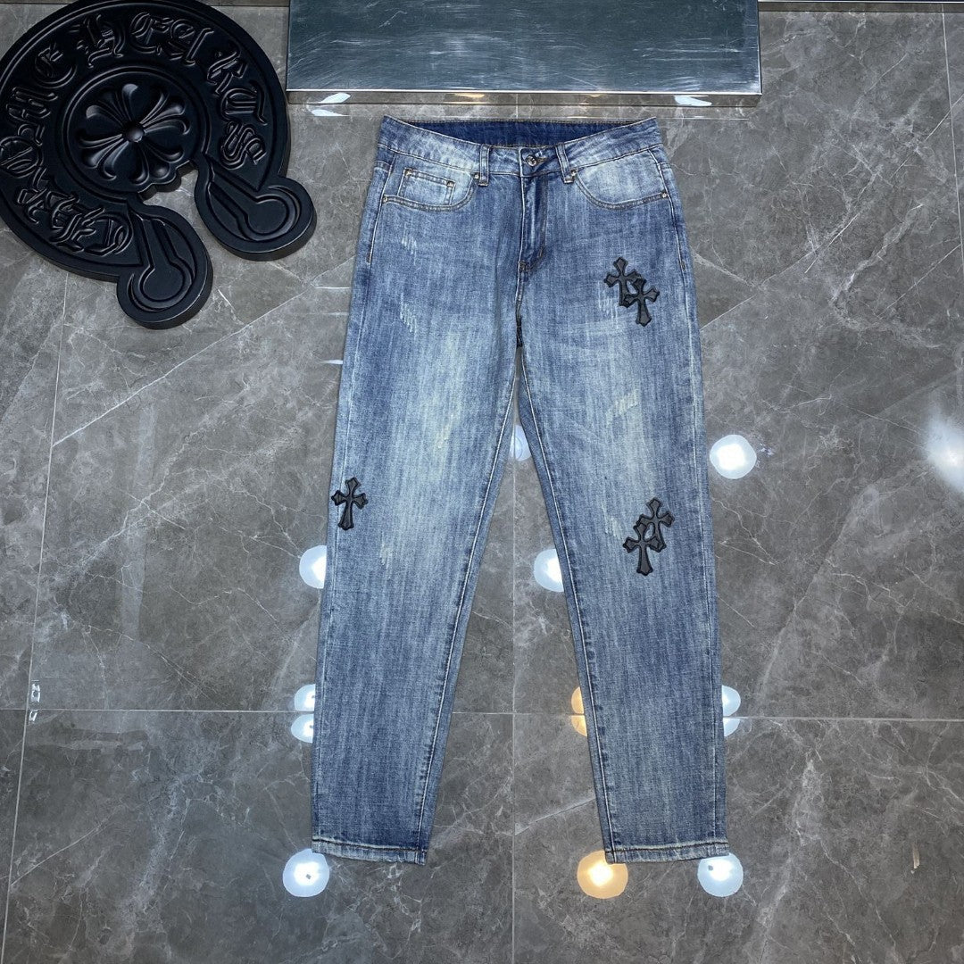 CHH Chrome Hearts Jeans Unisex Casual Loose Jeans