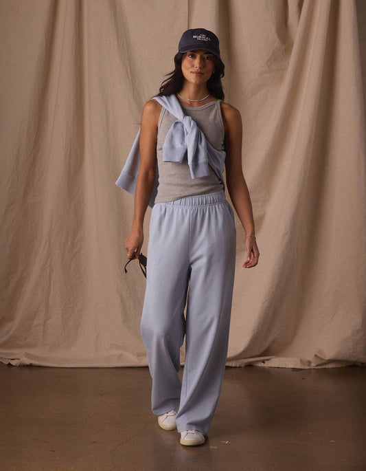 Cole Terry Straight Leg Sweatpant in Mist