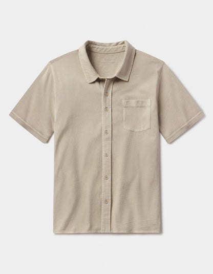 Normal Jersey Button Up in Pumice