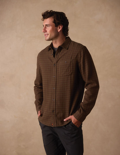 Hudson Double Brushed Flannel in Cocoa Plaid