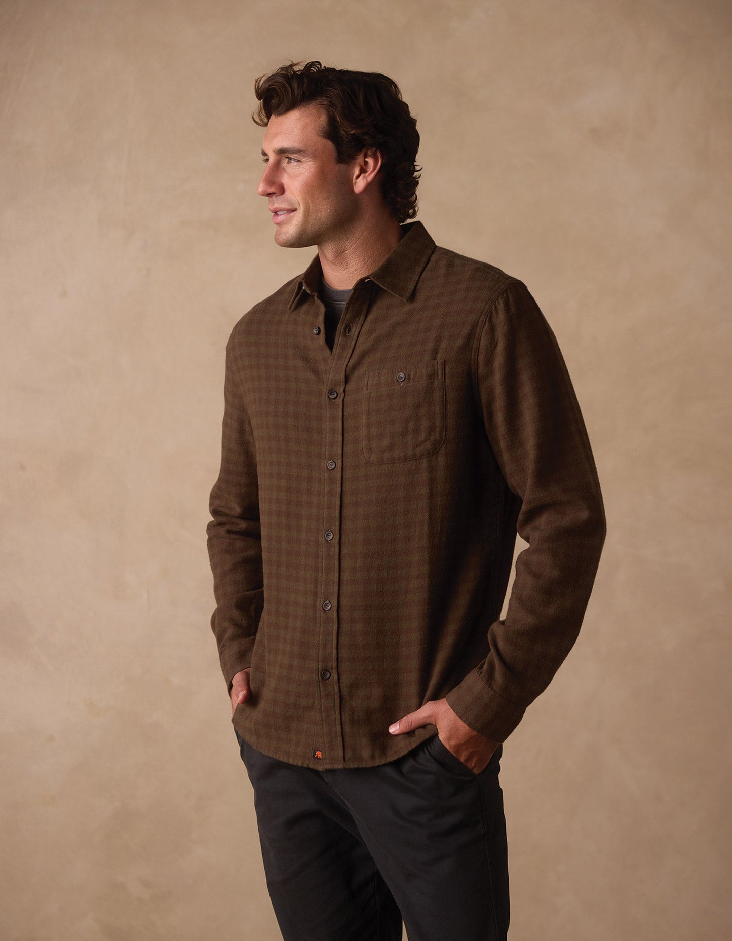 Hudson Double Brushed Flannel in Heathered Grey Plaid