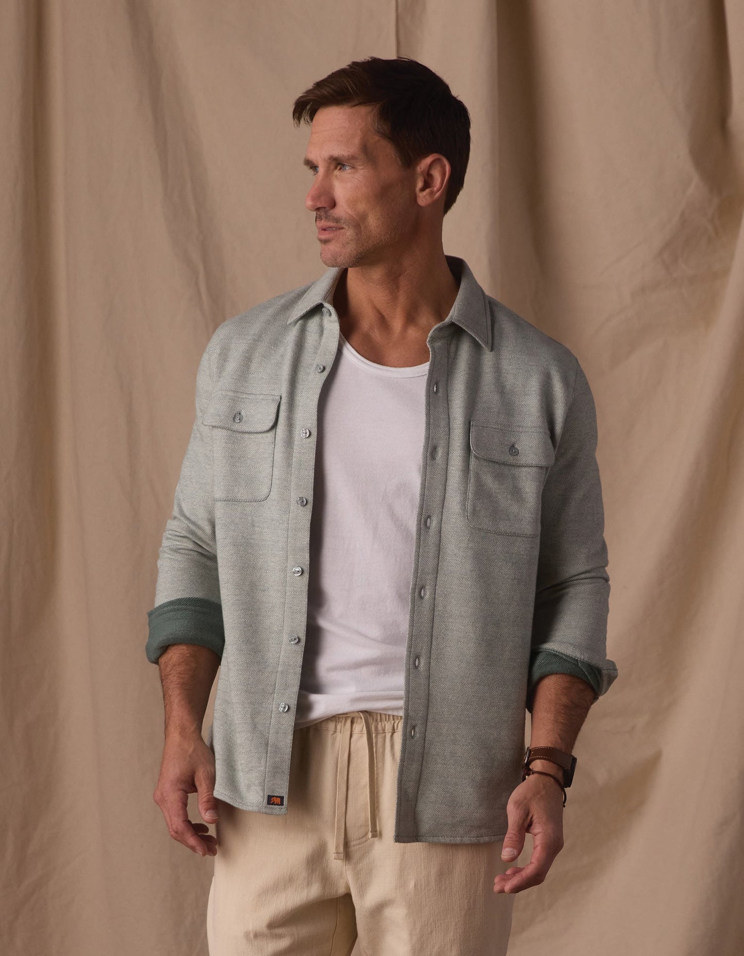 Textured Knit Shirt in Juniper
