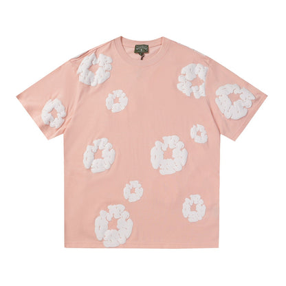 Denim Tears Outfit:T Shirt/Shorts (Separate Purchase Options) Puff Print Short Sleeve T-shirt Loose Couple Shorts Suit