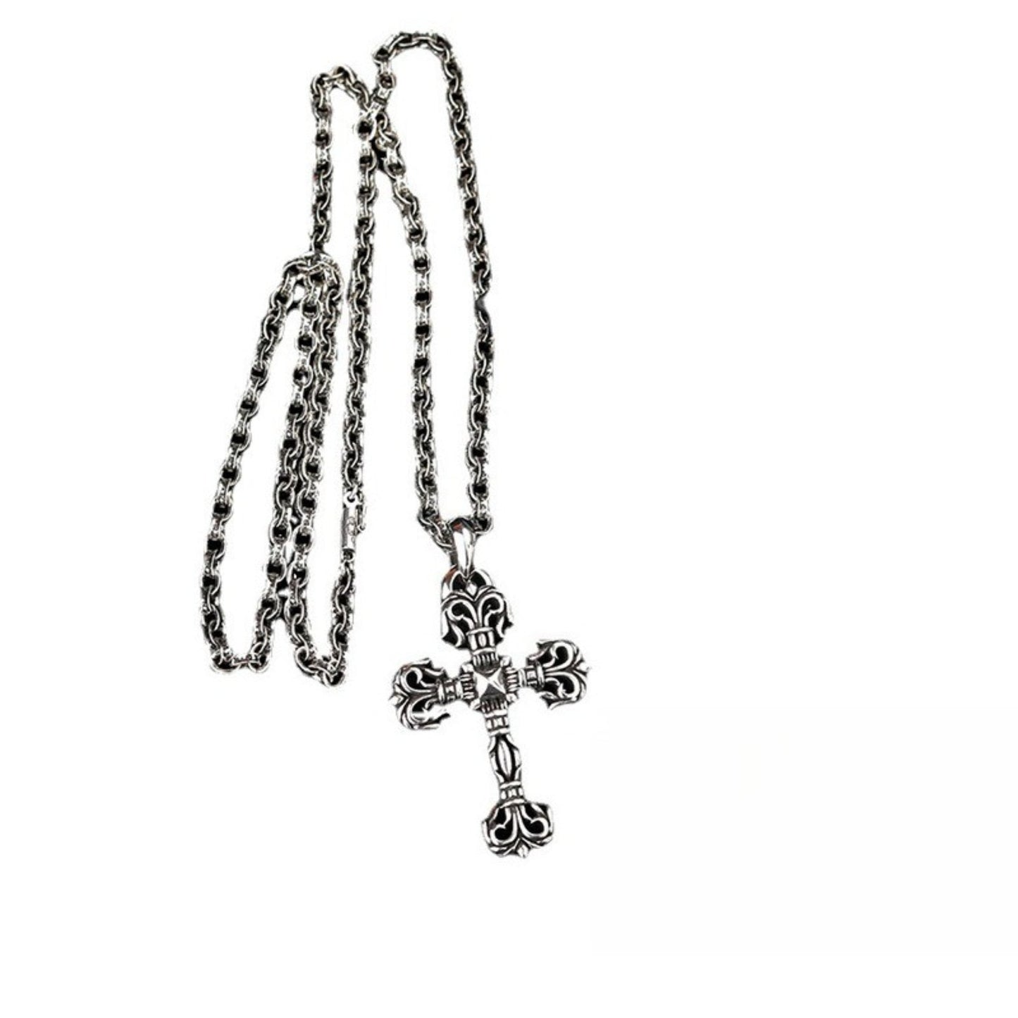 Chrome Hearts Necklace Men's and Women's Sterling Silver Vintage Large Pendant